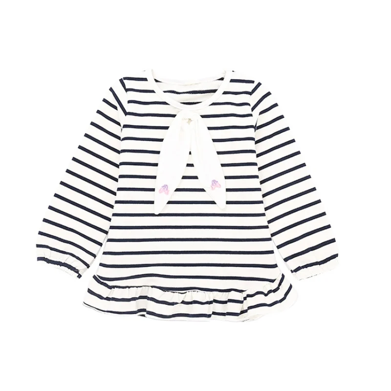 Baby Girls Long Sleeve Tops Sweatshirts Tees Shirt Kids Cotton T-shirt Children Striped Children Clothes For Girl 1-6Y