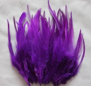 

1000pcs/lot Purple Color Rooster Saddle Feathers 4-6inches/10-15cm Wholesale For Earring Dress Hat Decoration