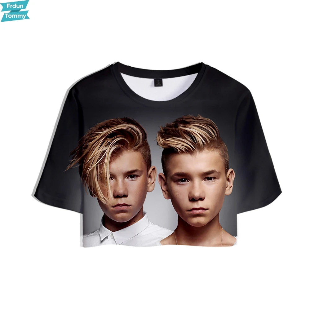 Женский укороченный топ с принтом MARCUS &amp MARTINUS Повседневная Уличная футболка