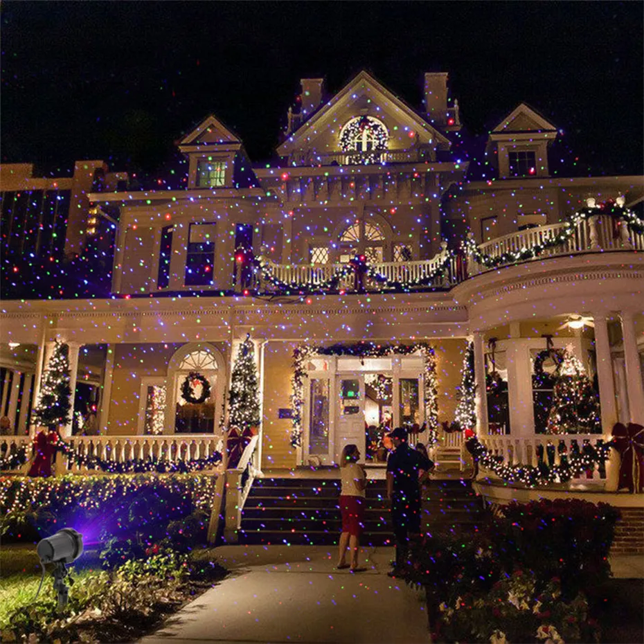 ALIEN RGB Remote Static Star Dots láser proyector Luz Jardín exterior impermeable Navidad árbol Navidad vacaciones ducha iluminación - 6