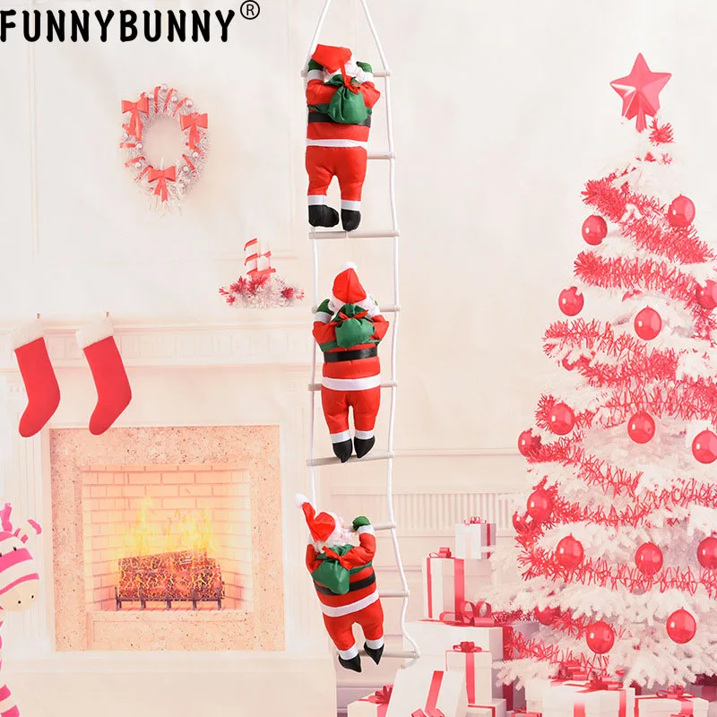 FUNNYBUNNY Санта Клаус скалолазание на веревке лестница для рождественской елки