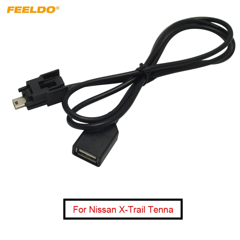 

FEELDO 10Pcs Car Audio Radio USB to Mini USB Port Switch Cable Adapter for Nissan X-Trail Tenna Bluebird Sylphy #5661