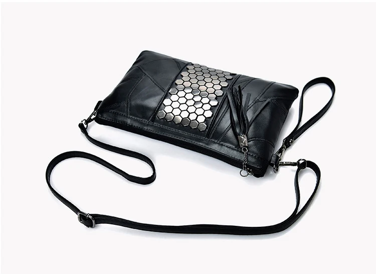 Aliwood المرأة جلد طبيعي حقيبة ساع برشام مخلب السيدات حقيبة كتف مصمم حقائب شرابة Crossbody حقيبة لفتاة