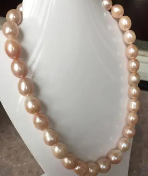 

souths sea 13-14mm baroque gold pink pearl necklace 18inch