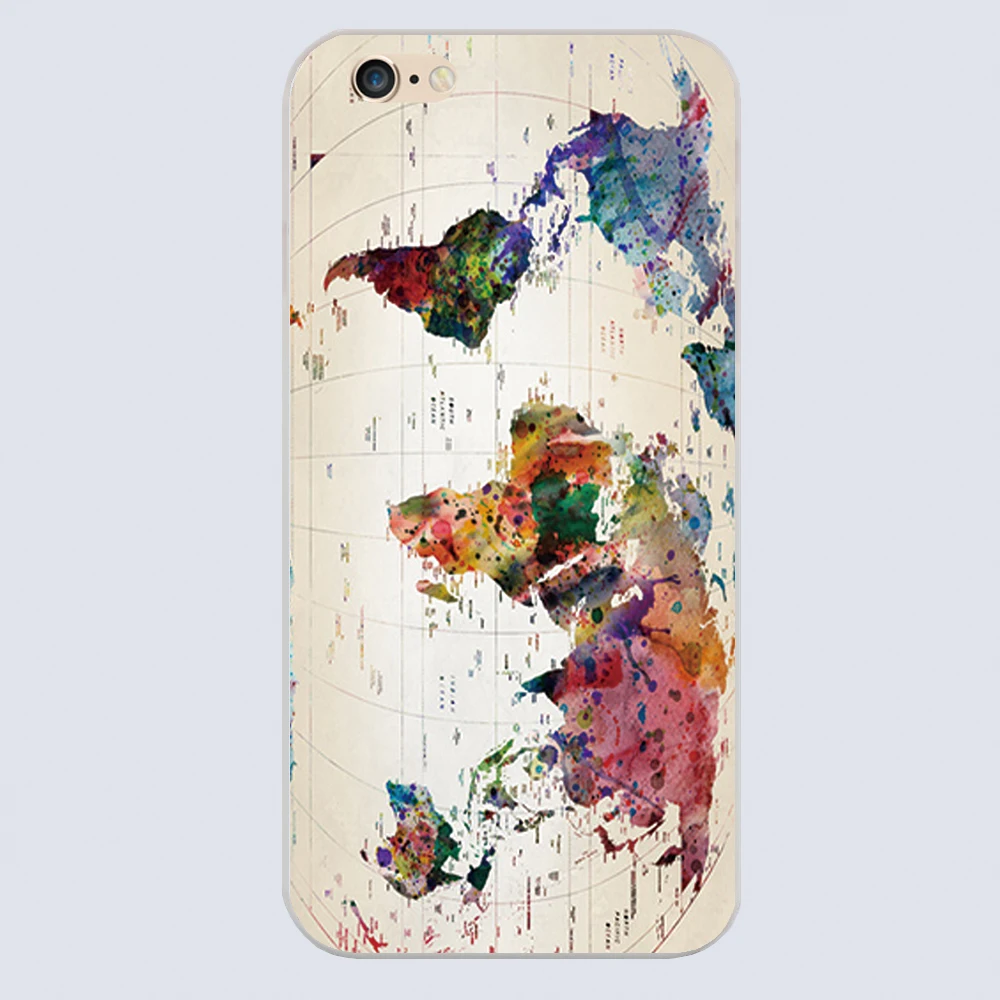 Luxury Phone Case world map Back Cover For Apple Iphone 6