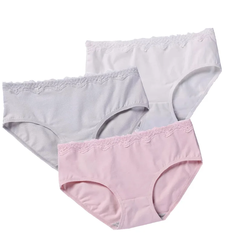 

DEWVKV Sexy Lace Panties For Women Comfortable ventilation Hot Ladies Triangular Underwear 2019 Cotton Explosive Three Packs JH