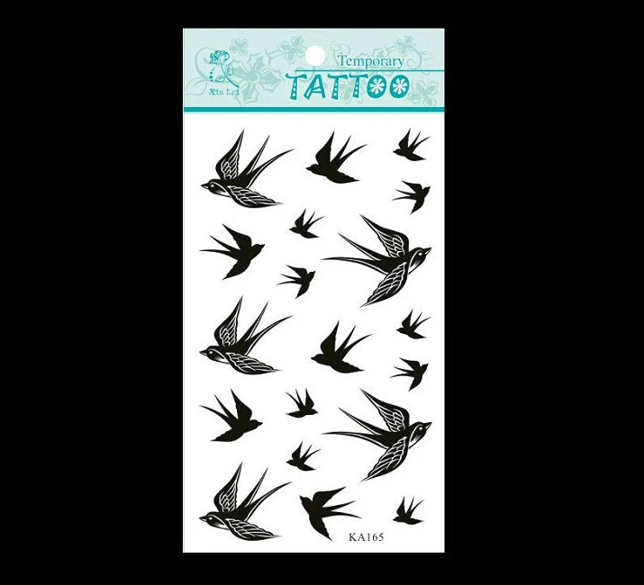 1 шт. Ласточка Птица Временные татуировки водостойкие наклейки для татуировки боди-арт живопись