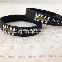 100 шт на заказ два цвета смешанные печатные ID спортивные черные браслеты KW ODP дешевый логотип брендовый браслет