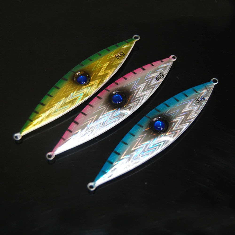 Fishing Deep sea Metal Jigging Jigbait Jig Lure Spoon Bass Night