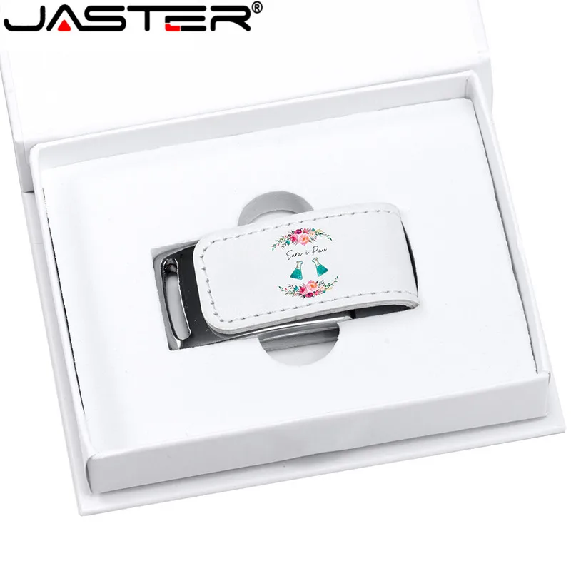 USB флеш накопитель JASTER с логотипом на заказ для 2 0 64 ГБ 32 4 8 16 кожаный Usb + Подарочная