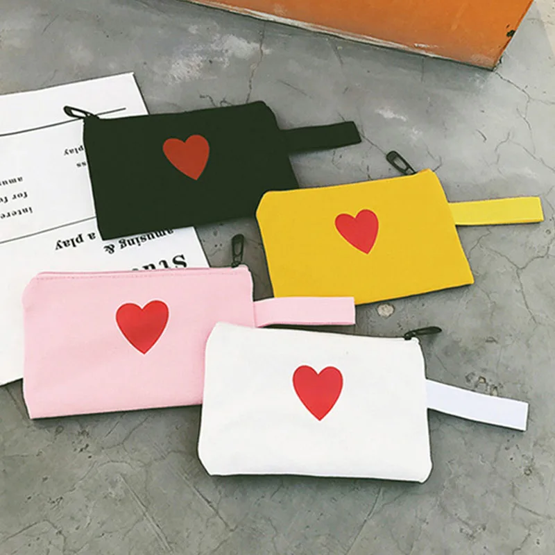 Женский холщовый рюкзак с принтом Love Heart дорожная сумка для девушек студентов