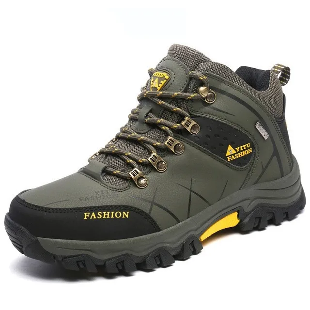 

Men Fur Winter Snow Boots Autumn Non-Slip Men Climbing Outdoor Mid Hiking Mountain Sport Trekking Shoes Waterproof Men Footwear
