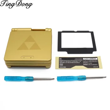 

1 Set Golden For Gameboy Advance SP Replacement Case Full Housing Shell +Screen Cover+Tool For Nintendo For GBA SP