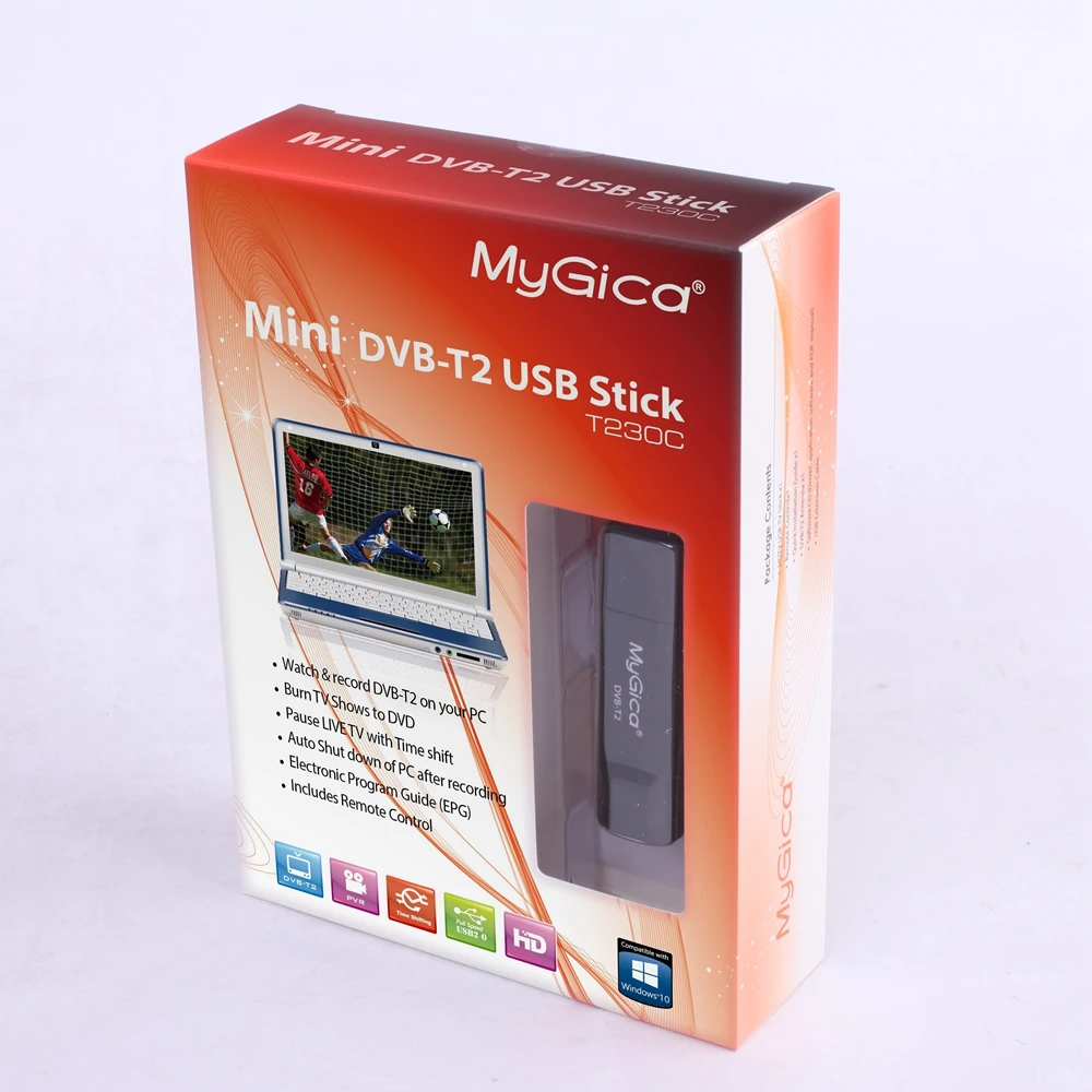 DVB T2 ресивер USB HD ТВ тюнер Geniatech Mygica T230C для приставок T/ C Европы России Таиланда