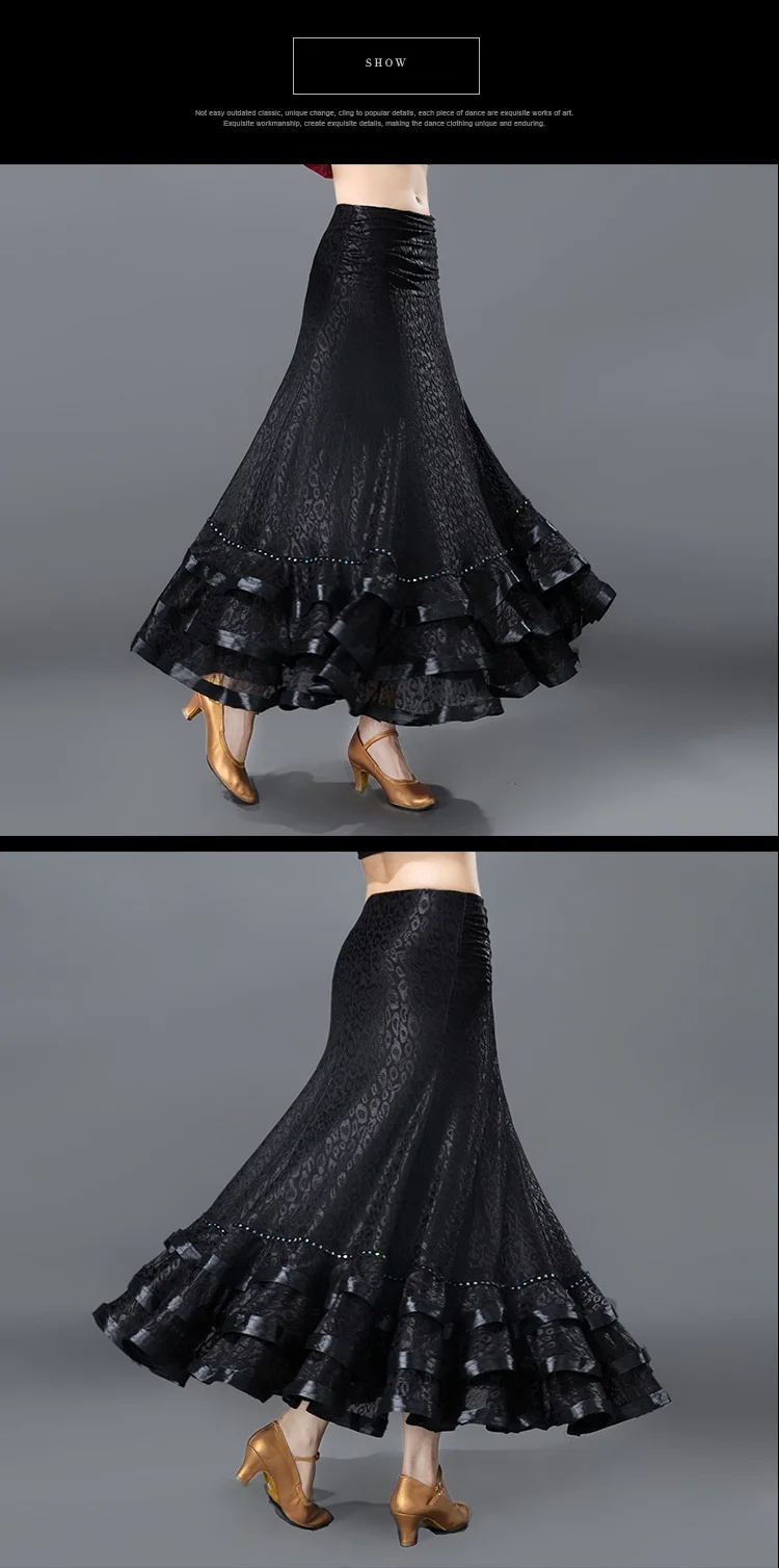 Женская бальная танцевальная юбка для девочек, новые женские современные национальные стандартные платья для вальса, Танцевальная