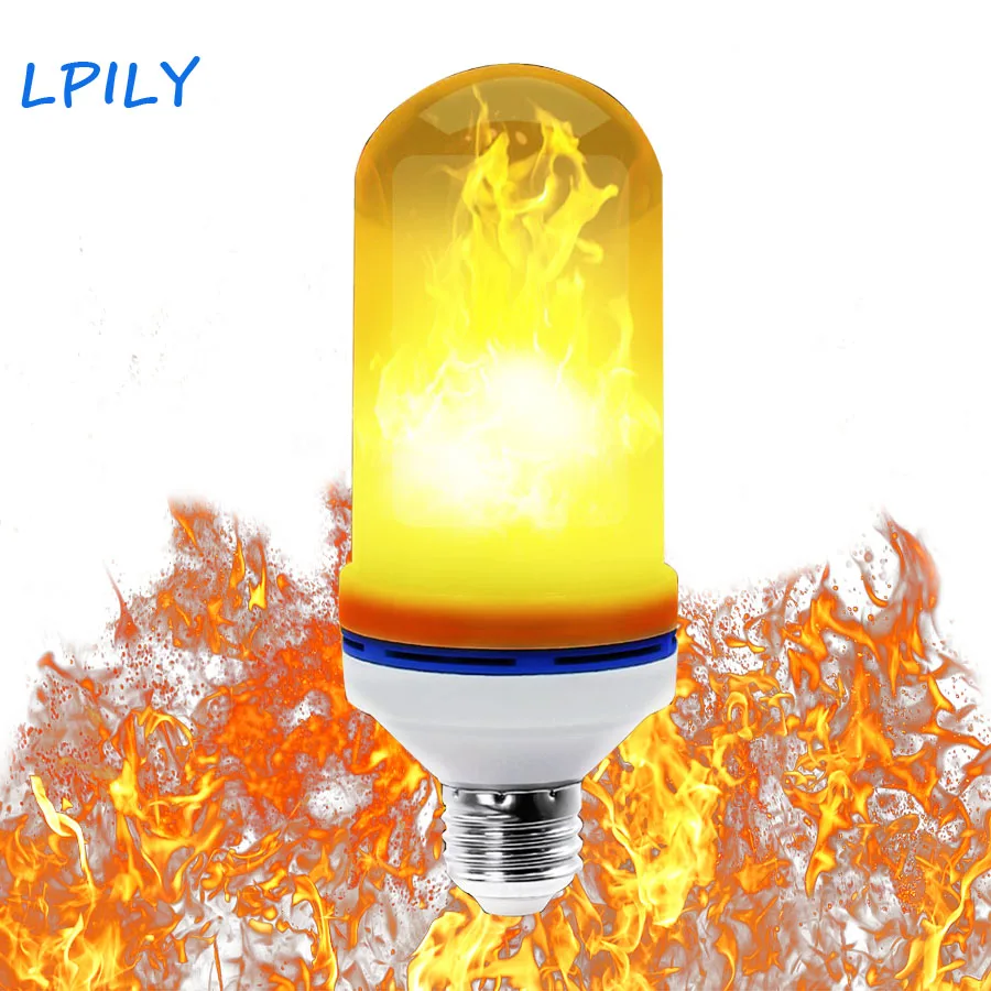 LPILY E27 LED Flame Effect Fire Light Bulb Flickering Flame Lamp led bulb light AC85 260V for