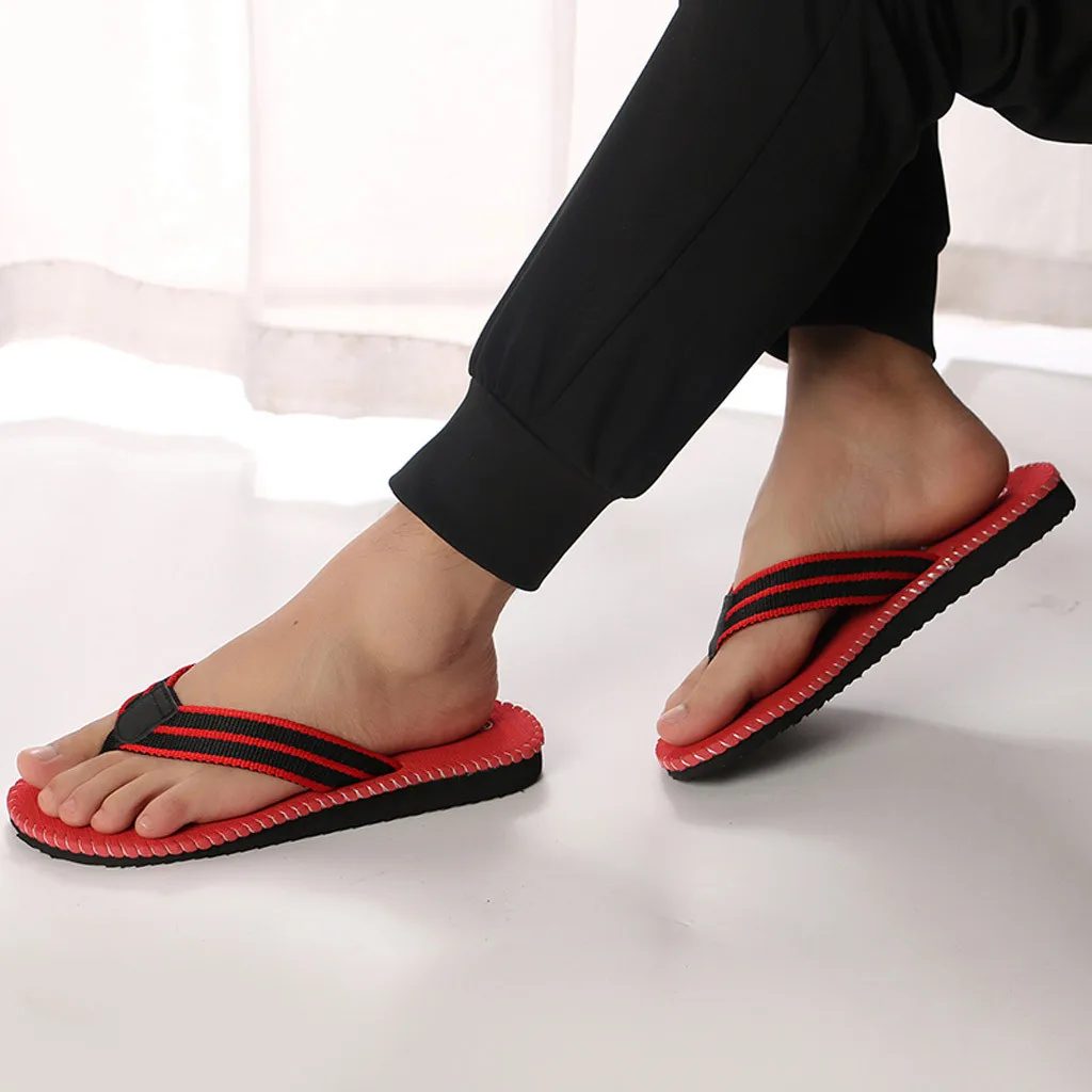 

Men's Summer Flip Flop Beach Breathable Shoes Sandals Male Slipper Flip-Flops Flat Shoes Men Home Non-slip Breathable Slippers