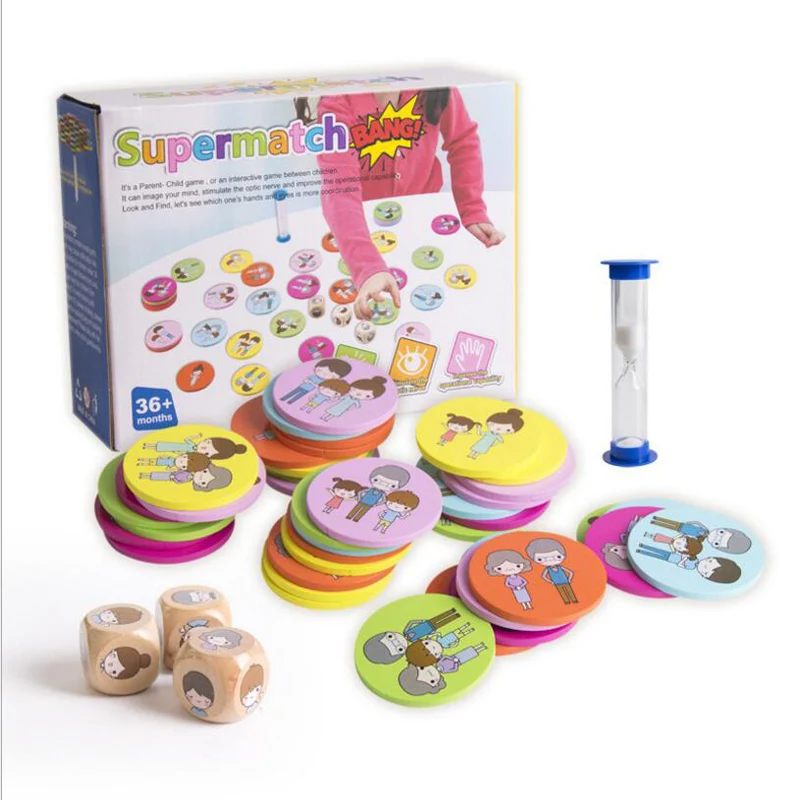 

Children Memory Training Matching Pair Game Picture Matching Early Education Interactive toy Parent child link up chess 112