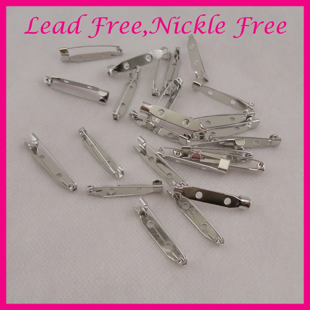 50PCS 3.2cm no lock plain metal pin backs with two holes for DIY