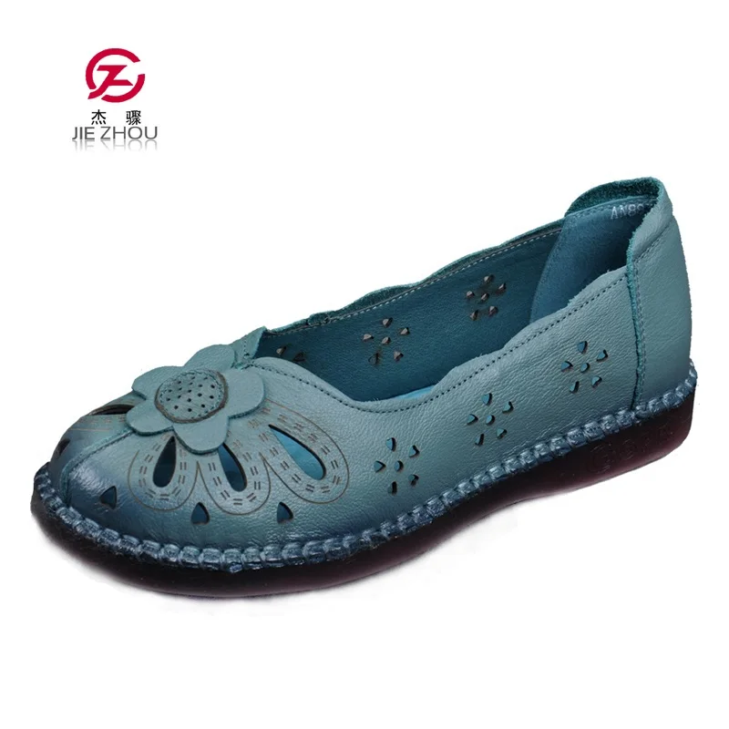 

Women's Sandals Summer comfortable breathable Shoes Woman Genuine Leather Flat Sandals Soft Bottom Hollow Women's Shoes Sandals