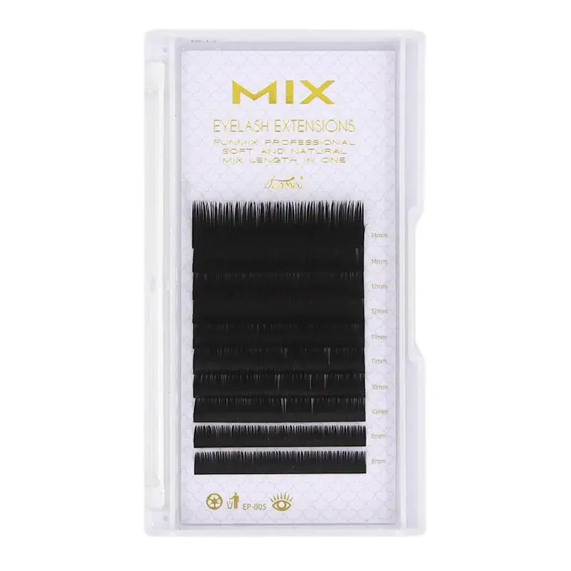 

Ресницы Funmix 8-14 мм для наращивания, имитация норковых ресниц Премиум-Качества, виниловые, из натурального шелка