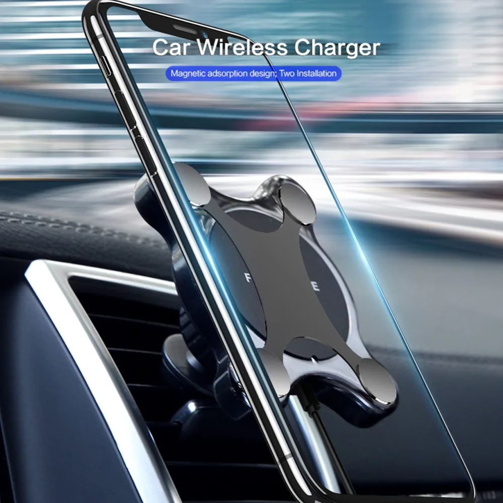 Rotatable Magnetic Fashionable Wireless Qi Car Charger For Samsung Galaxy S9 S10 S8 Note 9 Car Phone Holder For iPhone XS MAX X Rotatable Magnetic Fashionable Wireless Qi Car Charger For Samsung Galaxy S9 S10 S8 Note 9 Car Phone Holder For iPhone XS MAX X