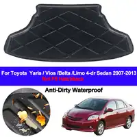 ด้านหลัง Cargo Liner ชั้นพรมถาดพรมสำหรับ Toyota Yaris Vios Belta Limo 2007-2012 2013 4 ประตูซีดาน