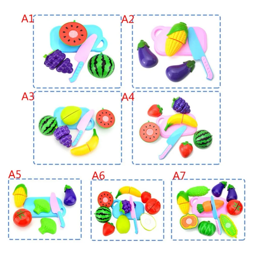 Пластиковые режущие овощи и фрукты развивающие Моделирование еда набор для ролевых игр Детские Кухонные Игрушки для дошкольников