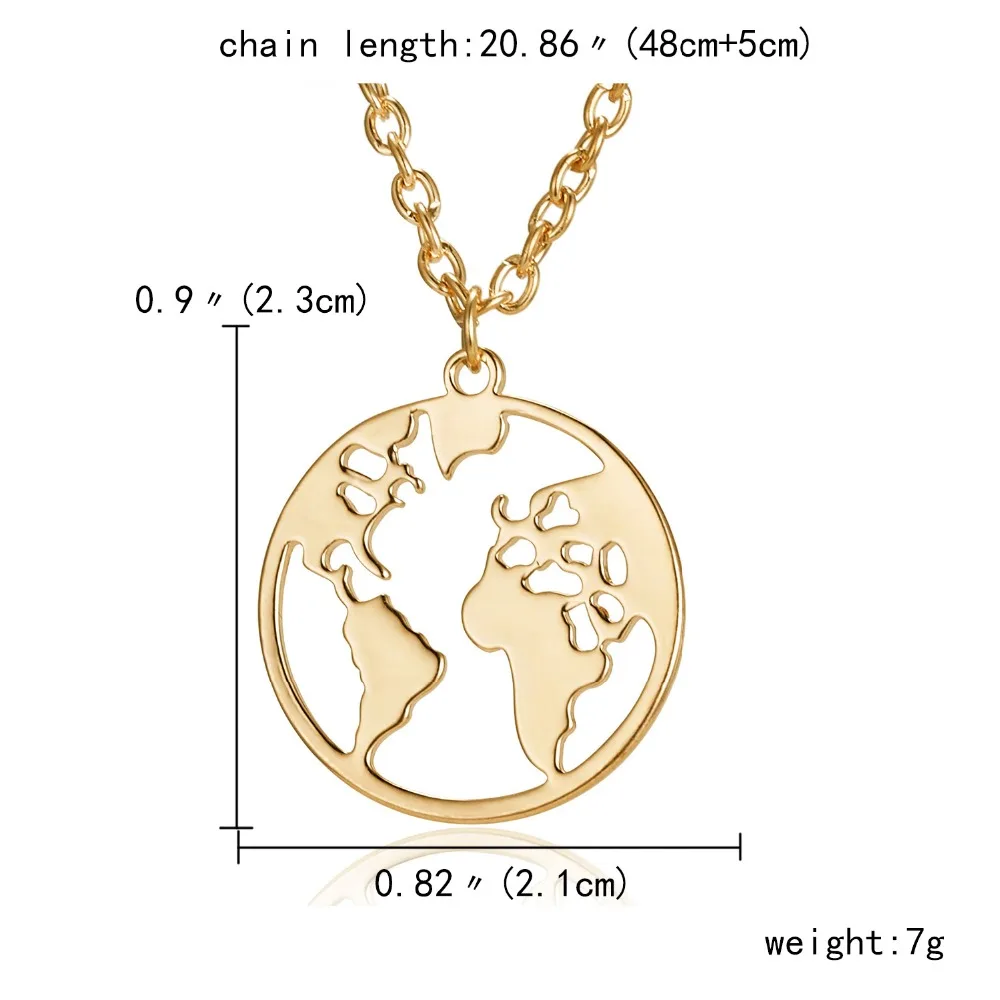 Rinhoo модное ожерелье с глобальной картой мира, подарок для лучших друзей, ожерелье с кулоном в форме круглого сердца, Женское и мужское простое ювелирное изделие