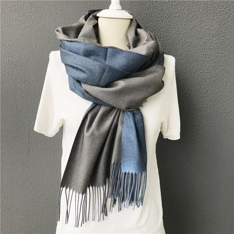 

new winter men scarf Winter warm solid double-side soft cashmere scarves shawls and wraps bandana female foulard Tassel