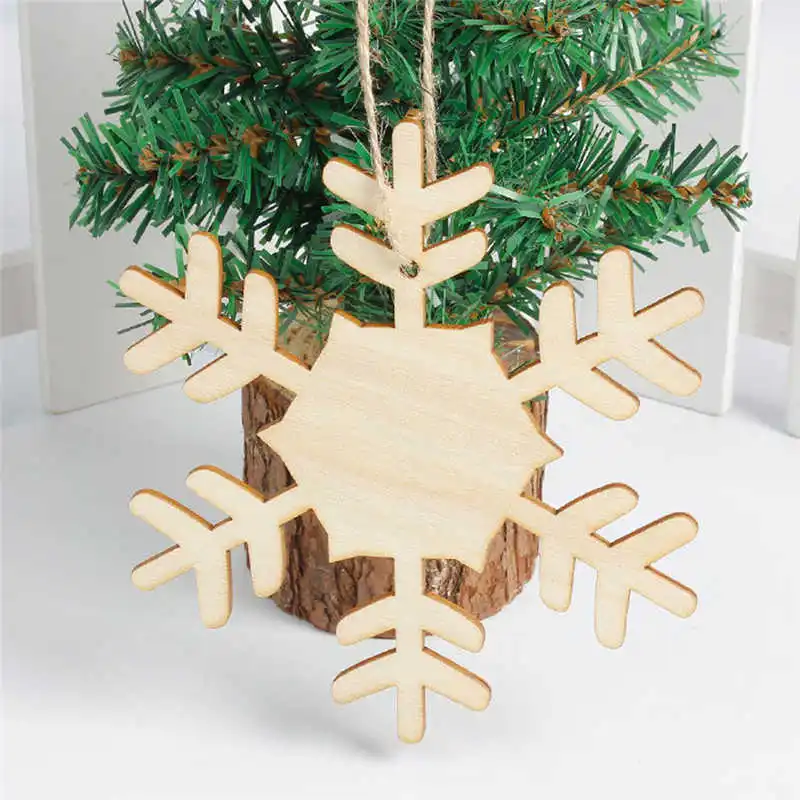 Snowflake Wood Embellishments Rustic Christmas Tree Hanging Ornament Decor #2n7 (6)