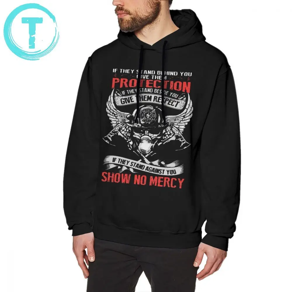 

Firefighter Hoodie Firefighter They Stand Behind You Protect Them Hoodies Loose Fashion Pullover Hoodie Autumn Cotton Hoodies