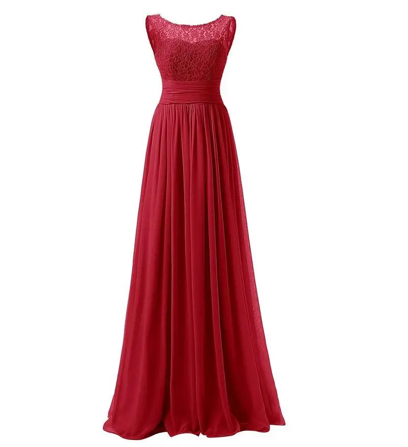 21 Colors Lace Sleeveless Long Bridesmaid Dress | Uniqistic.com