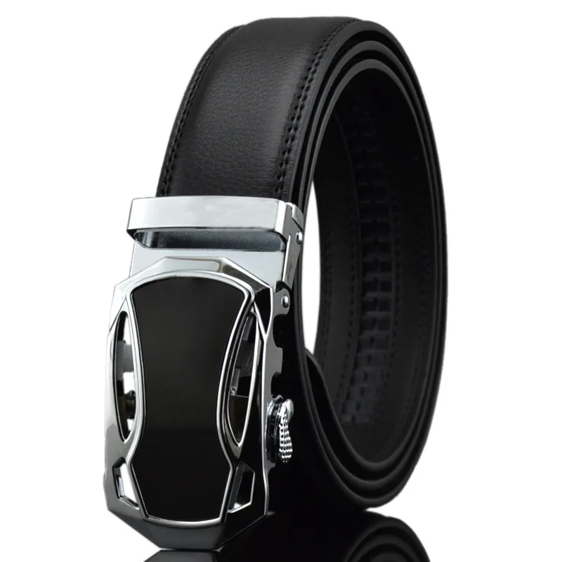 Мужской ремень из натуральной воловьей кожи с автоматической пряжкой|automatic buckle