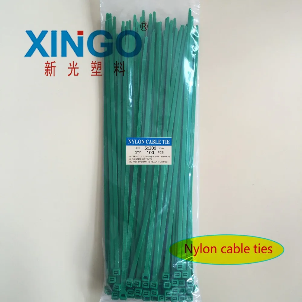 

Nylon Cable Ties 100Pcs/pack 5*300mm High Quality width 3.6mm GREEN Color Self-locking Plastic,Wire Zip Tie