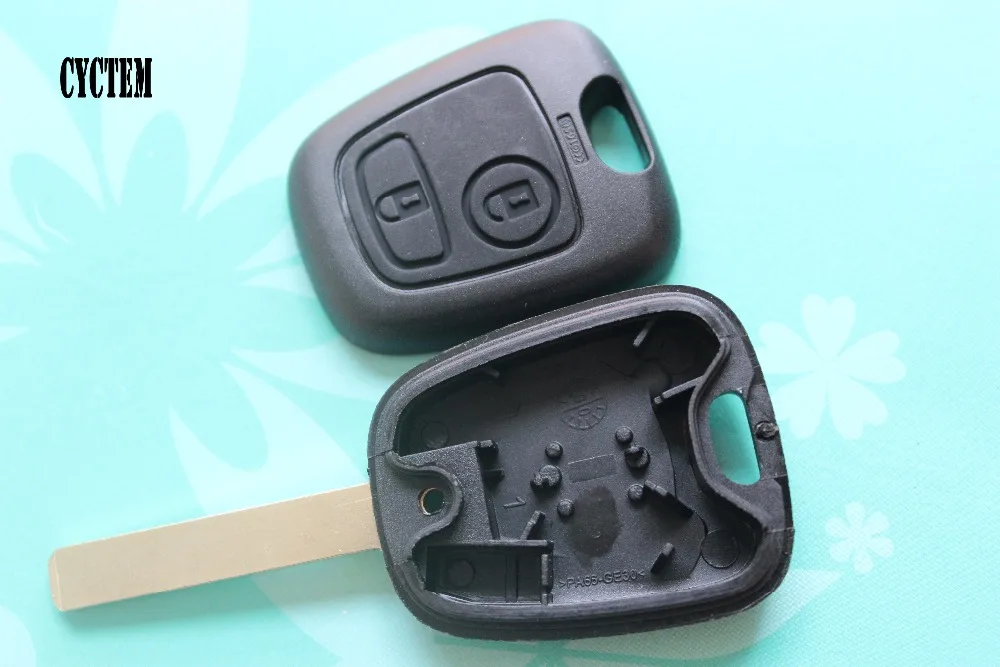 

CYCTEM Key Cover Housing 2 Buttons Car Flip Remote Key Shell Fob Case Replacement VA2 Blade Fit For Citroen 307