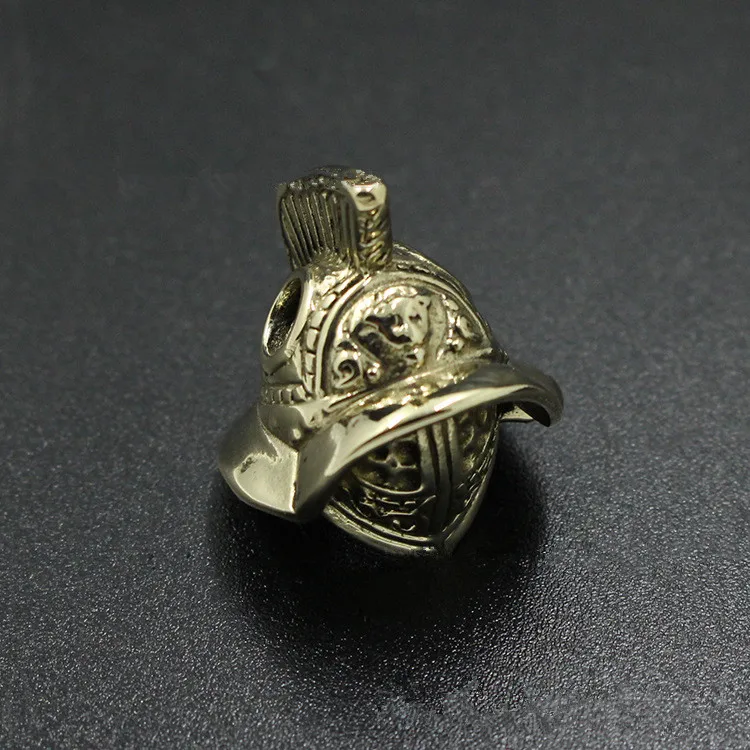 

Pure Copper Warrior Knife Beads Brass Helmet DIY Personality Umbrella Rope Flashlight Falls EDC Pendant Keychain Paracord Beads