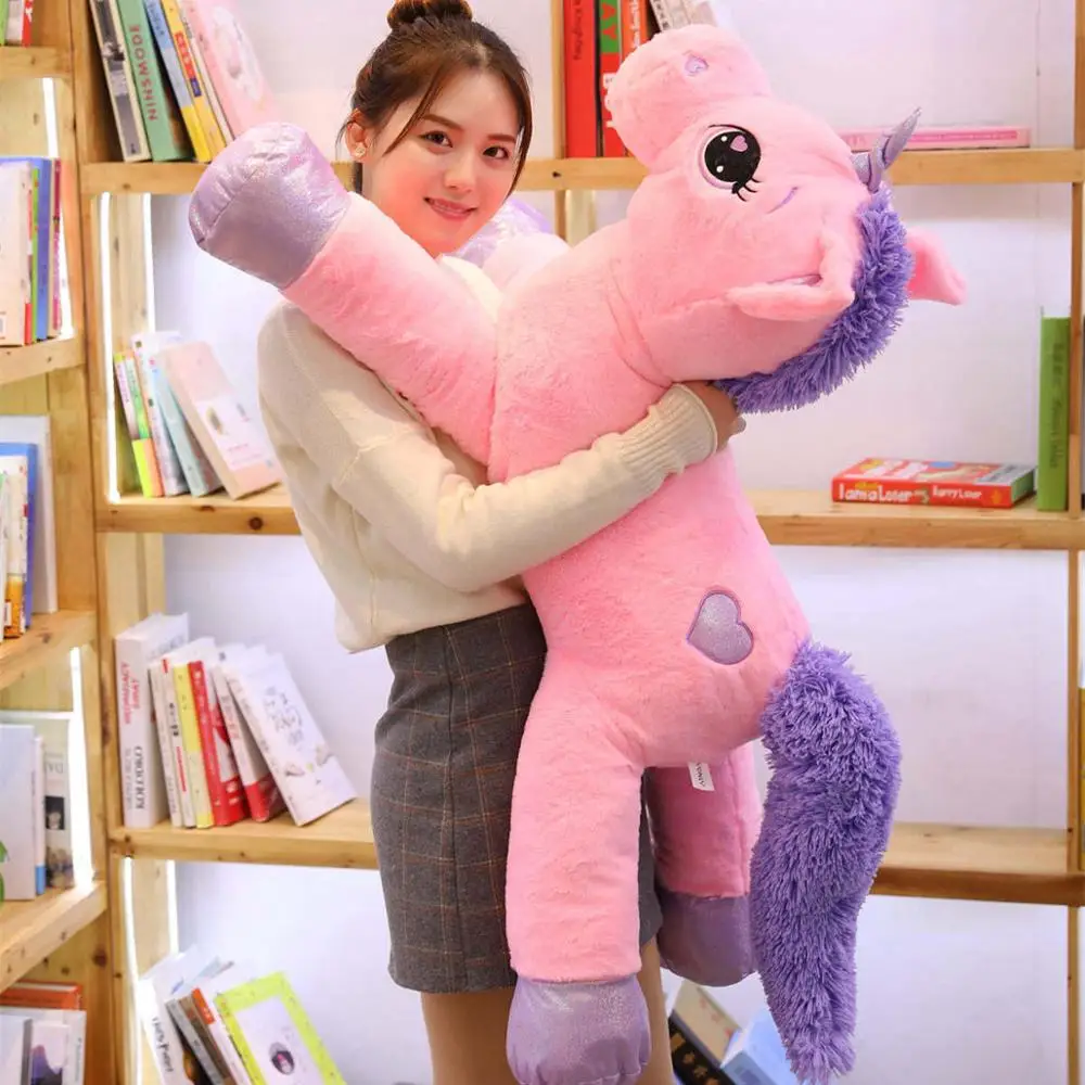60-110cm Giant Size Unicorn Plush Toy Soft Stuffed Cartoon Unicorn Dolls Animal Horse High Quality Gift for drop shiping