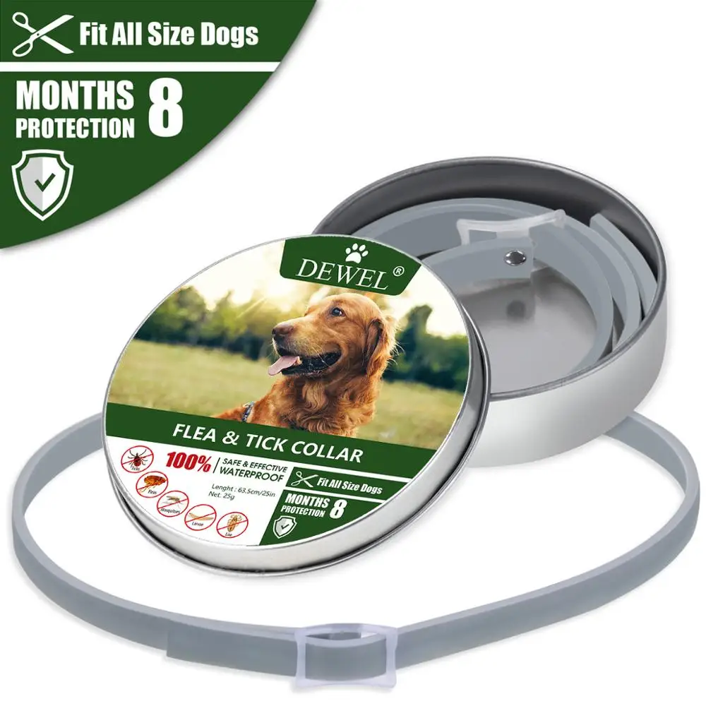 

Dewel Dog Collar Anti Flea Mosquitoes Ticks Insect Waterproof Herbal Pet Collar 8 Months Protection Dog Accessories