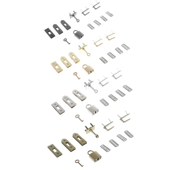 

THINKTHENDO 7pcs Clasp Lock Lockbutton Metal Hardware For DIY Handbag Shoulder Bag Purse