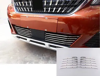 

Stainless Front Bottom Grill Gird Cover Trim 10pcs For Peugeot 3008 GT 2016-2018