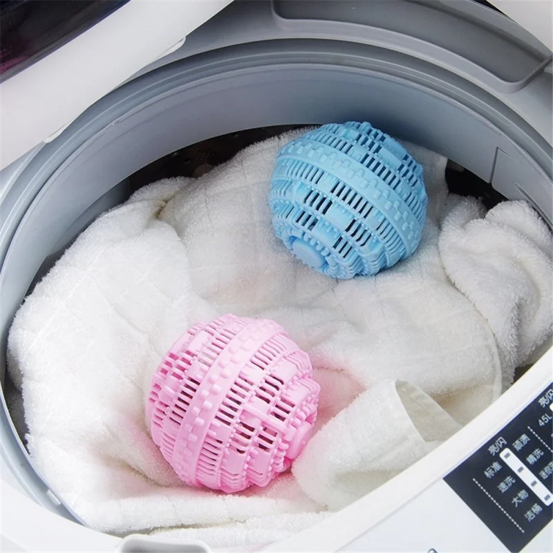 Home Eco-Friendly Pink Blue Laundry Balls Discs Anion Molecules Cleaning Magic Wash Magic laundry ball Washing