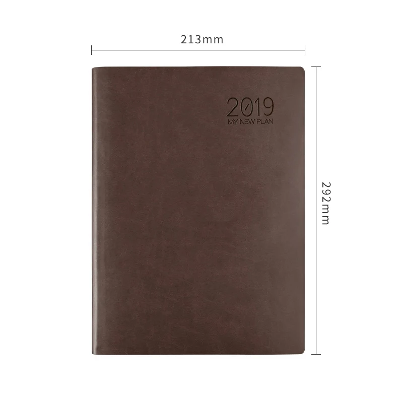 RuiZe ноутбук искусственная кожа А4 большой планировщик плотная тетрадь бумага мягкая обложка бизнес офис блокнот - Цвет: coffee