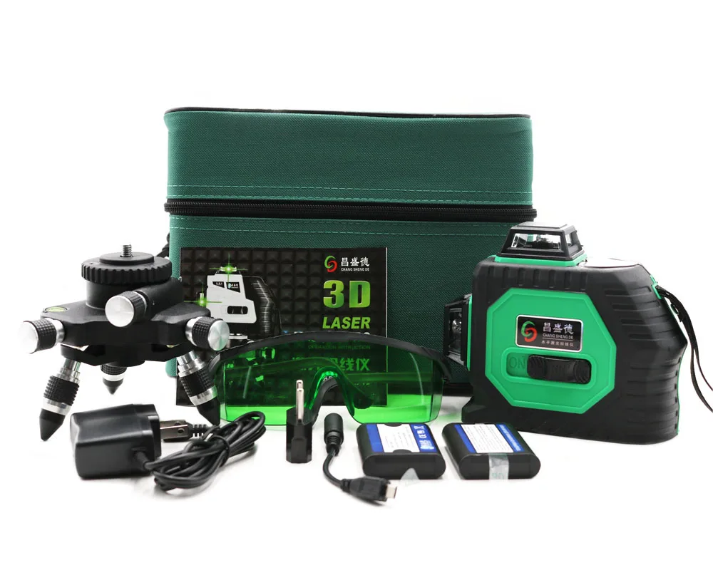 Professional 12 Line 3D laser level 360 Vertical And Horizontal Laser Level Self-leveling Cross Line 3D Laser Level Green line Professional 12 Line 3D laser level 360 Vertical And Horizontal Laser Level Self-leveling Cross Line 3D Laser Level Green line