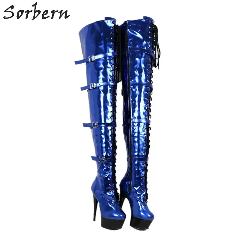 royal blue tall boots