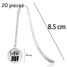 20 штук VOOR DE Liefste Juf leukste Meester Marque страницы Закладка Signet bedankt juf cadeau письмо спасибо дорогой подарок учителю