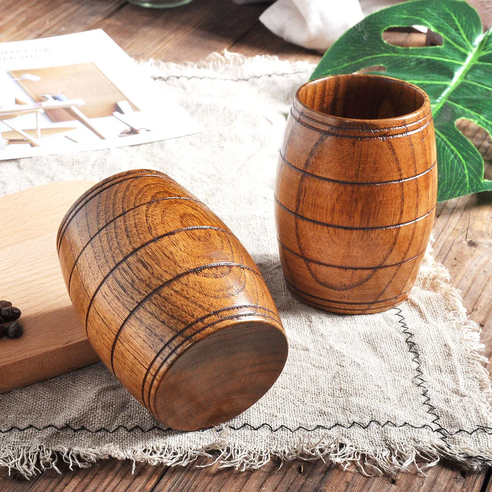 2019 New Wooden Cup Log Color Handmade Natural Wood Coffee Tea Beer Juice Milk Mug Portable Transparency Drinking Cup #Q25R (8)