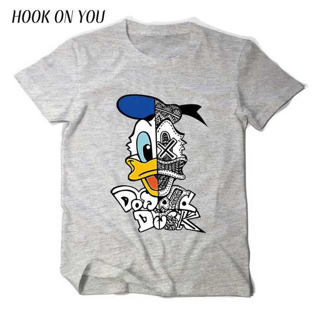 17 Newest Donald Duck Skull Cool Design T Shirt Men Cartoon Anime T Shirt O Neck Hip Hop Tops 100 Cotton Boy Funny Homme Tees Anime T Shirt Hip Hop Topsdesigner T Shirt