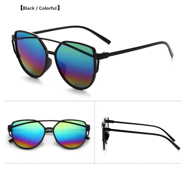 ZXWLYXGX New Cat Eye Mirror Goggle Sunglasses Women Brand Triangle Vintage Female New Tide Sun Glasses oculos de sol
