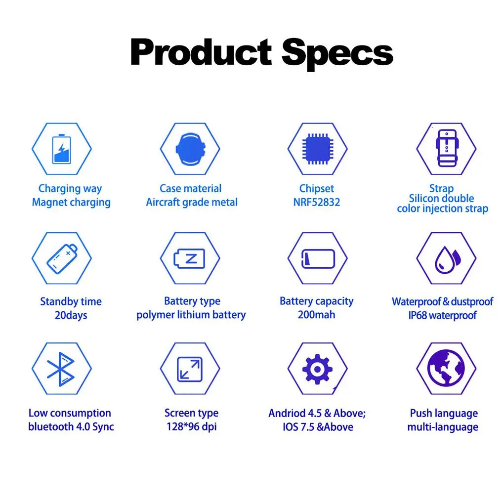 1 дюймовый oled-экран фитнес-трекер Шагомер тестирование сна напоминание о звонке Bluetooth Смарт-часы